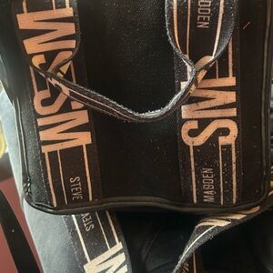 Steve Madden Black Canvas Tote Bag
